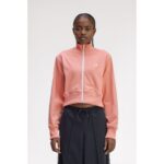 Fred Perry J4133 Cropped Taped Track Kadın Ceket – PEMBE