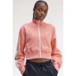 Fred Perry J4133 Cropped Taped Track Kadın Ceket – PEMBE - Görsel 4