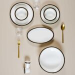 310000263525 Evaliza Alaıa 60 Parça Yemek Takımı Siyah Gold Lıne – STANDART