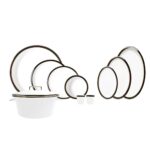 310000263525 Evaliza Alaıa 60 Parça Yemek Takımı Siyah Gold Lıne – STANDART - Görsel 5