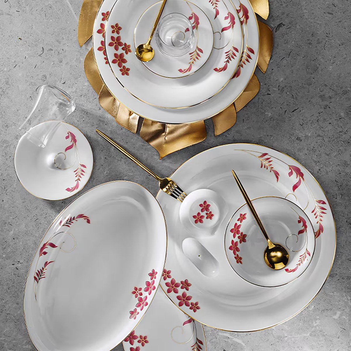 148410-0-31000044155-nostalji-cicek-42-parca-kahvalti-takimi-014715385c31 31000044155 Nostalji Çiçek 42 Parça Kahvaltı Takımı – STANDART - Görsel 1