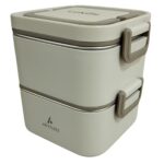 153ar262108 Bento Lunch Box Kare Yemek Termosu 1400ml Bej – STANDART - Görsel 4