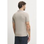 Ck K10k113833 Lıquıd Touch Texture Collar Polo Erkek Tshırt – BEJ - Görsel 2