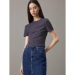 Ck J20j224769 Mılano Short Sleeve Top Kadın Bluz – KOYU MAVİ - Görsel 2