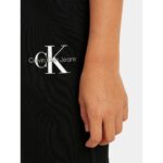 Ck Iu0ıu00578 Monogram Relaxed Unısex Çocuk Şort – SİYAH - Görsel 3
