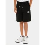 Ck Iu0ıu00578 Monogram Relaxed Unısex Çocuk Şort – SİYAH - Görsel 4