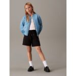 Ck Iu0ıu00703 New Inst. Logo Unısex Çocuk Şort – SİYAH - Görsel 16