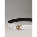 Ck Lv04k7002g Monogram Placque Buckle 30mm Kadın Kemer – GRİ - Görsel 6