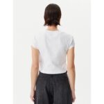 Ck Lv047ab802 Monogram Baby Tee Kadın Tshırt – BEYAZ - Görsel 6