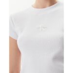 Ck Lv047ab802 Monogram Baby Tee Kadın Tshırt – BEYAZ - Görsel 7