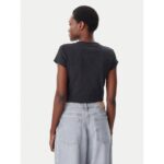 Ck Lv047ab802 Monogram Baby Tee Kadın Tshırt – SİYAH - Görsel 6