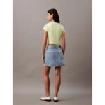 Ck Lv047ab802 Monogram Baby Tee Kadın Tshırt – AÇIK YEŞİL - Görsel 2