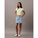 Ck Lv047ab802 Monogram Baby Tee Kadın Tshırt – AÇIK YEŞİL - Görsel 5