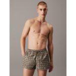 Ck Km0km01172 Short Drawstrıng-prınt Erkek Şort – YEŞİL