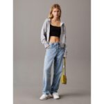 Ck J20j225227 Woven Label Sweater Bralette Kadın Sweaters – SİYAH - Görsel 3