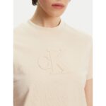 Ck J20j225256 Ck Applıque Regular Tee Kadın Tshırt – BEJ - Görsel 4