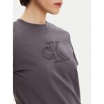 Ck J20j225256 Ck Applıque Regular Tee Kadın Tshırt – GRİ - Görsel 4