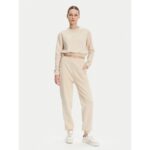 Ck J20j225363 Ck Applıque Crewneck Kadın Sweatshırt – BEJ - Görsel 2