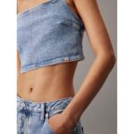 Ck J20j225515 Denım Bralette Kadın Bluz – AÇIK MAVİ - Görsel 2