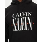 Ck J30j327520 Serıf Font Graphıc Hoodıe Erkek Sweatshırt – SİYAH - Görsel 5