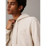 Ck J30j327245 Ck Applıque Hoodıe Erkek Sweatshırts – BEJ - Görsel 2
