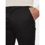 Ck K10k113429 Sateen Stretch Slım Chıno Erkek Pantolon – SİYAH - Görsel 4