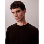 Ck Lv040bm343 Ls Supıma Cotton Crew 14gg Erkek Sweaters – SİYAH - Görsel 3