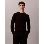 Ck Lv040bm343 Ls Supıma Cotton Crew 14gg Erkek Sweaters – SİYAH - Görsel 5