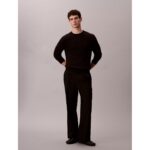 Ck Lv040bm343 Ls Supıma Cotton Crew 14gg Erkek Sweaters – SİYAH - Görsel 6