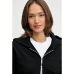 Ck Lv044c211g A- Logo Emb French Terry Fz Hood Kadın Sweatshirt – SİYAH - Görsel 3