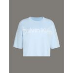 Ck Lv044c903g A-ss Boxy Logo Graphic Tee Kadın Tshırt – MAVİ