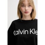 Ck Lv044c903g A-ss Boxy Logo Graphic Tee Kadın Tshırt – SİYAH - Görsel 3