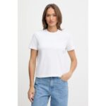 Ck Lv044c905g A - Ss 20s Jsy Logo Graphıc Tee Kadın Tshırt – BEYAZ