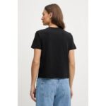 Ck Lv044c905g A - Ss 20s Jsy Logo Graphıc Tee Kadın Tshırt – SİYAH - Görsel 2