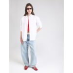 Ck Lv047c143g Poplın Relaxed Kadın Gömlek – BEYAZ - Görsel 3