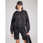 Ck Lv047c216g French Terry Woven Label Fz Hood Kadın Sweatshirt – SİYAH