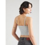 Ck Lv047c908g A- Woven Label Rıb Camı Kadın Bluz – GRİ - Görsel 3