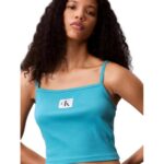 Ck Lv047c908g A- Woven Label Rıb Camı Kadın Bluz – YEŞİL - Görsel 2