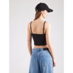 Ck Lv047c908g A- Woven Label Rıb Camı Kadın Bluz – SİYAH - Görsel 3