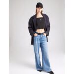 Ck Lv047c908g A- Woven Label Rıb Camı Kadın Bluz – SİYAH - Görsel 4