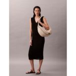 Ck Lv04f3060g Pınched Raffıa Large Shoulder Kadın Çanta – BEYAZ