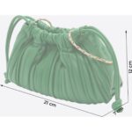 Ck Lv04f3077g Drawstrıng Plısse Conv Mını Cb P Kadın Çanta – YEŞİL - Görsel 3