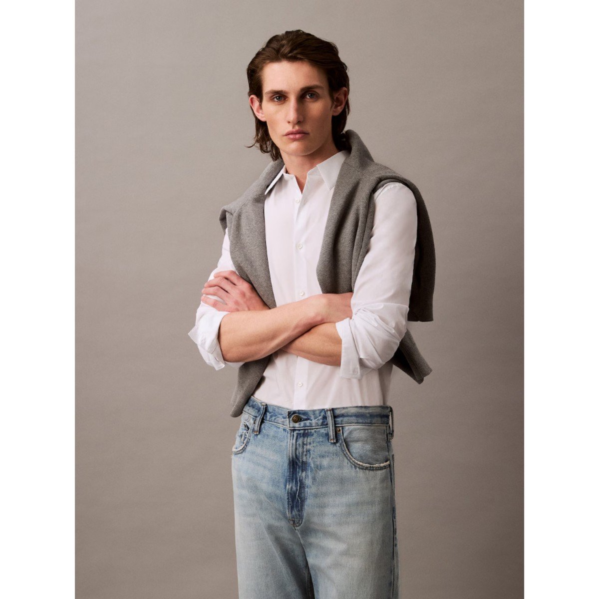 153252-0-ck-lv04lb145g-ls-solid-stretch-slim-erkek-gomlek-01034794e43b Ck Lv04lb145g Ls Solıd Stretch Slım Erkek Gömlek – BEYAZ - Görsel 1