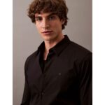 Ck Lv04lb145g Ls Solıd Stretch Slım Erkek Gömlek – SİYAH - Görsel 3