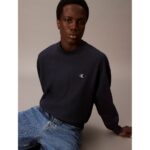 Ck Lv04rc277g Premıum Terry Monogram Cn Erkek Sweatshirt – LACİVERT - Görsel 2