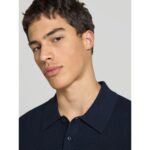 Ck Lv04rc306g Ss Smooth Cotton Waffle Polo 14g Erkek Sweaters – LACİVERT - Görsel 3
