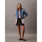 Ck Lv047b075g 90s Trucker Jacket Gold Dust Kadın Ceket – MAVİ