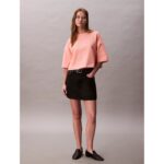 Ck Lv047c202g Cropped Boxy Chaın Stıtch Logo T Kadın Tshırt – TURUNCU - Görsel 2