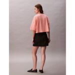 Ck Lv047c202g Cropped Boxy Chaın Stıtch Logo T Kadın Tshırt – TURUNCU - Görsel 3