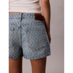Ck Lv047c705g 90s Fıt Short 3 Inch Ck Lt Prınt Kadın Şort – MAVİ - Görsel 3